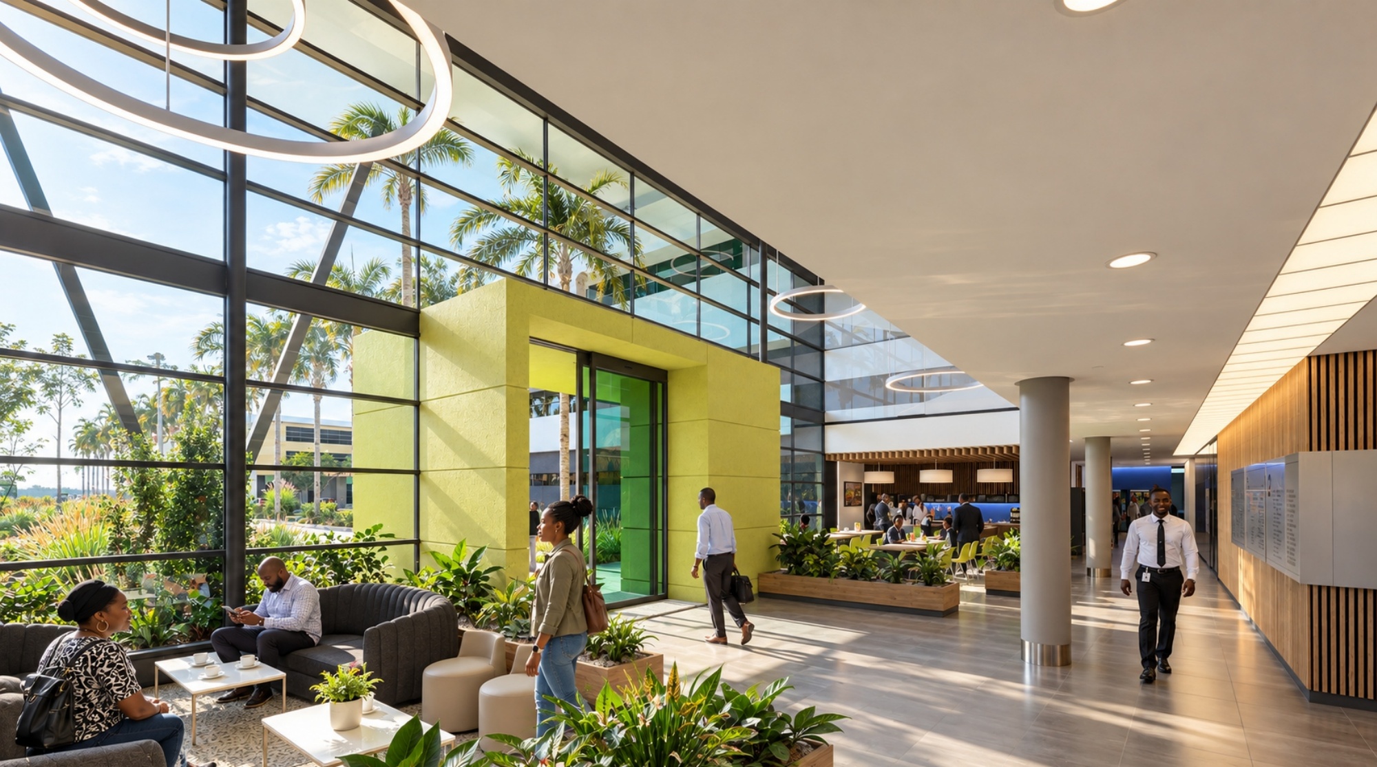 Hospital reception and atrium — architectural impression